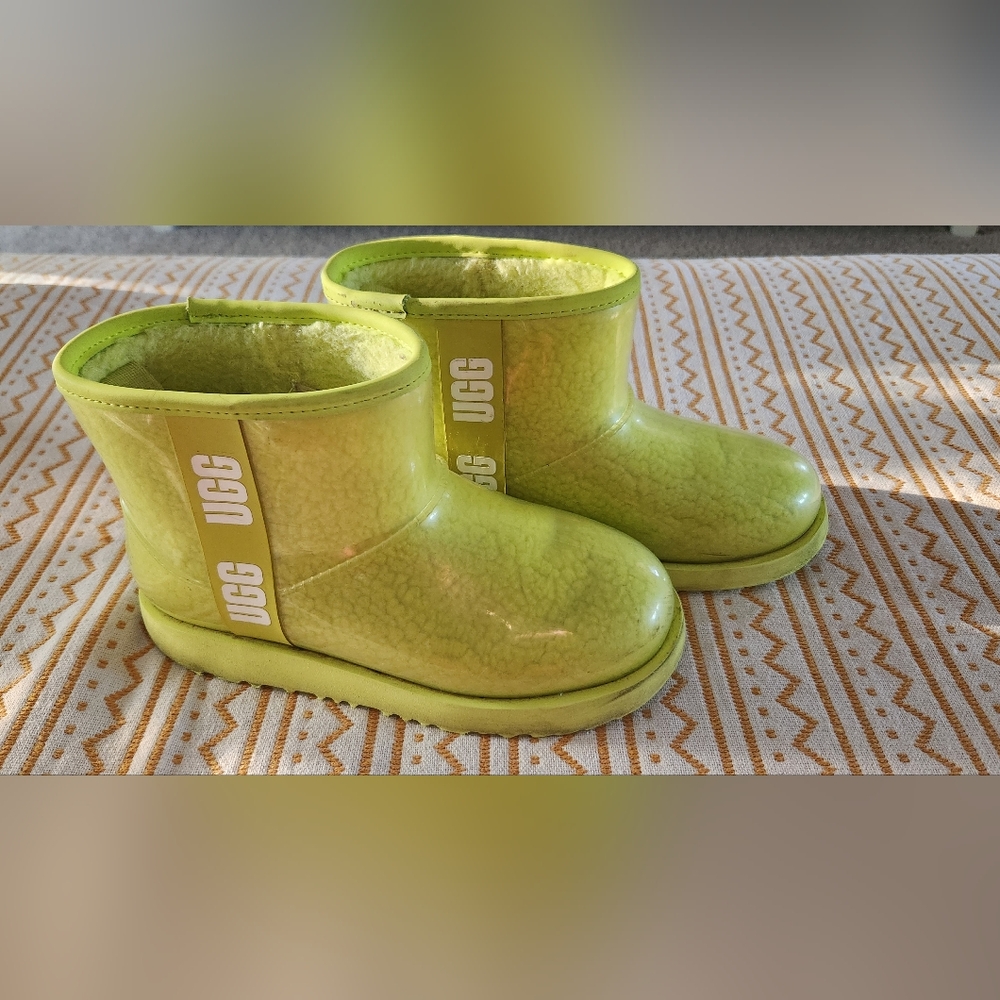 UGG Classic Clear Mini Pollen Yellow Waterproof Boots